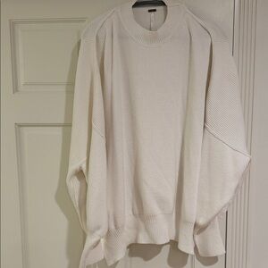 Free People Cream Crew Neck Sweater